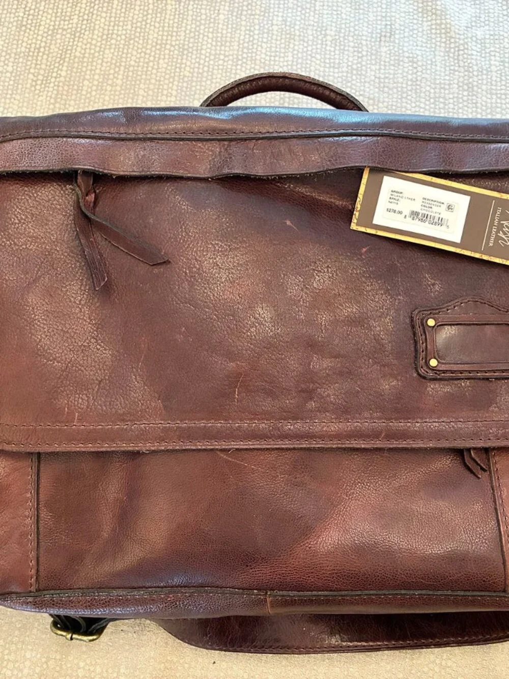 Patrica Nash, Nash for Men, Messenger Bag with tags, Italian Leather (reg $278)